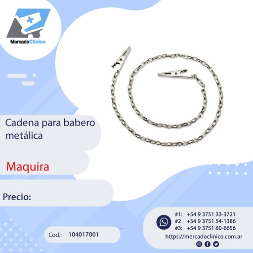 [104017001] Cadena para babero CLIP- metálica - MAQUIRA 