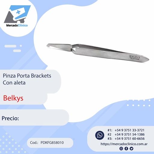 [AO-180-00] Pinza Porta brackets - Posicionador - con aleta - Belkys
