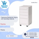 Cajonera Rodante /  Movil Ecco con  Bandeja Lateral - Forms