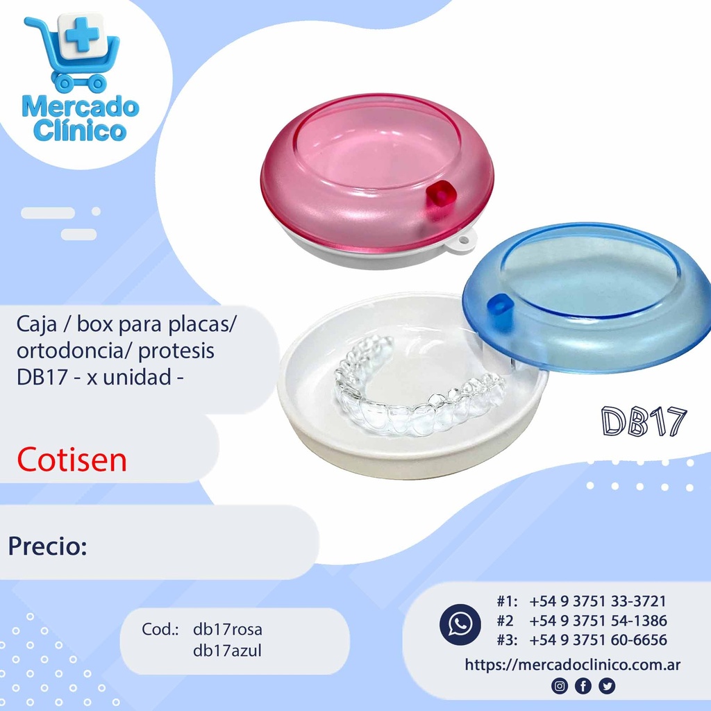 Caja / box para placas/ ortodoncia/ protesis con espejo DB17 - x unidad ...
