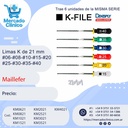 Limas K File de 21 mm - #06-#08-#10-#15-#20 #25-#30-#35-#40 - Maillefer