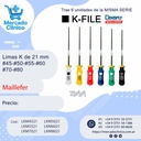Limas K de 21 mm #45-#50-#55-#60 #70-#80 - Maillefer