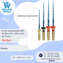 Limas mecanizada NiTi RC Blue #25 -#50 x 4 un de 21mm Reciprocante- Perfect