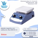 Agitador magnético con calefacción. Mod. BKN HS-12. Marca BIOKAN