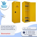 Armario ignífugo de 130  litros de puerta simple.  Acorde a norma NFPA-30 - Biosmartest