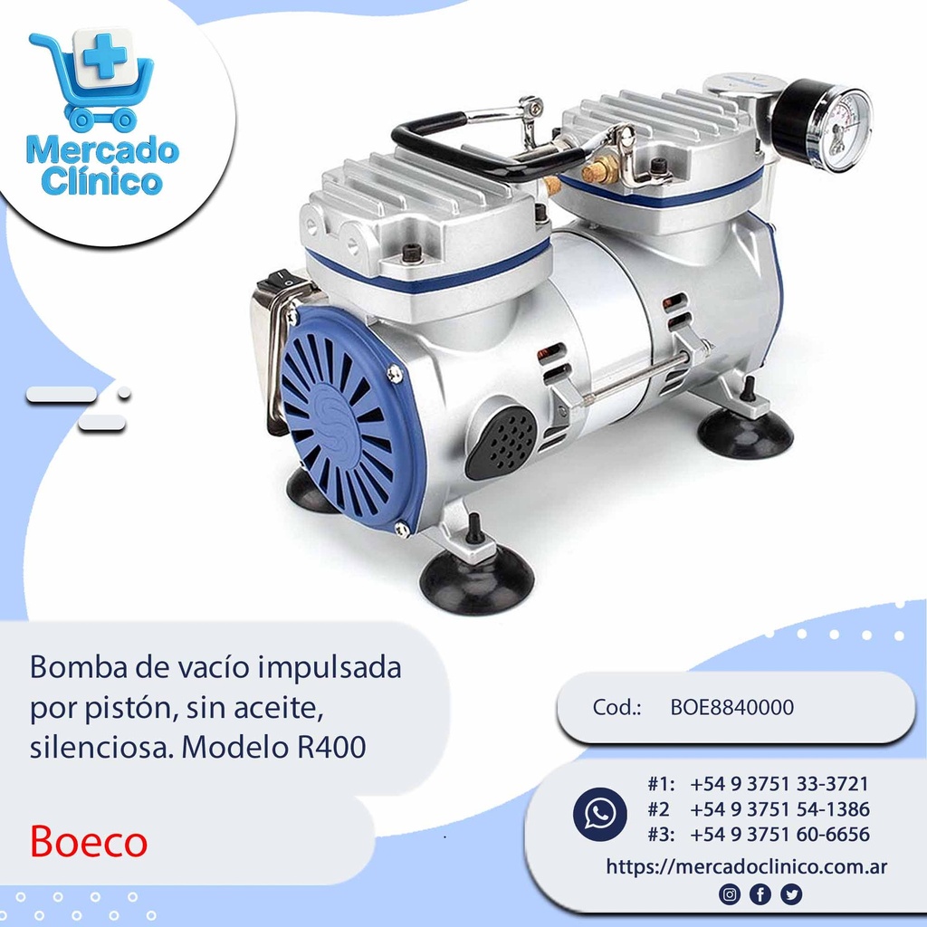 Bomba de vacío impulsada por pistón, sin aceite, silenciosa. Modelo ...