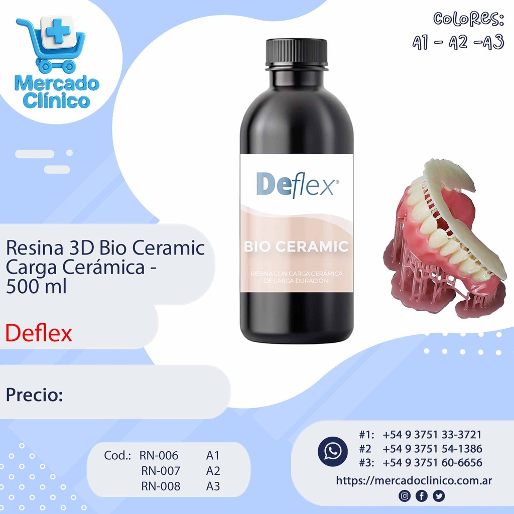 Resina BIO-CERAMIC- 500ml - DEFLEX | Mercado Clinico AR