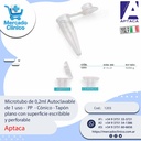 Microtubo cónico de 0,2ml - Autoclavable  de 1 uso -  PP  - Tapón plano con superficie escribible y perforable - Aptaca