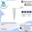 Tubo para PCR 0.2 Tapón Plano Natural - Deltalab