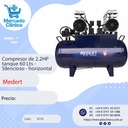 Compresor 2.2HP 60 Litros - Silencioso - Medert