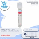 Tubo al Vacio PET 13x75 sin aditivo 4ml x 100 unidades - Carestainer 