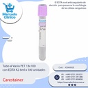 Tubo al Vacio PET 13x100 con EDTA K2  6ml - Violeta  x 100 unidades - Carestainer