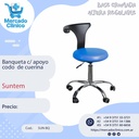 Banqueta c/ apoyo codo  de cuerina y base cromada - Suntem