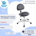 Banqueta sincronizada con respaldo - cuerina y base cromada - Suntem