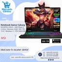 Notebook Cyborg 15 B2HWFKG-006US - AMD Ryzen 9 5.2GHz / Memória 16GB / SSD 1TB / 15.6" / Windows 11 / RTX 5060 8GB -MSI