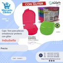 Caja / box para placas/  ortodoncia/ protesis con gliter x 10 unidades - Indusbello