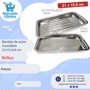 Bandeja de acero inoxidable  21x15,5x4 cm - Belkys  
