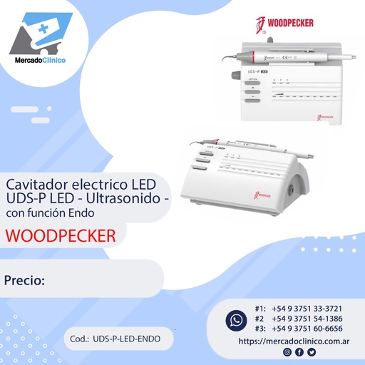 [UDS-P-LED-ENDO] Cavitador eléctrico LED UDS-P LED- Ultrasonido con función Endo- WOODPECKER
