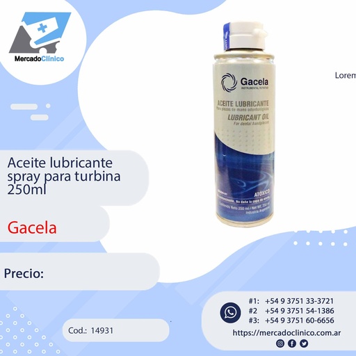 [14931] Aceite lubricante spray para turbina - GACELA