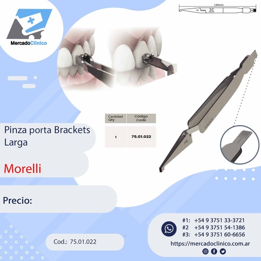 [75.01.064] Pinza Porta brackets - Posicionador - Largo - Morelli