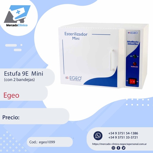 [egeo1099] Estufa 9E Mini  - Esterilización por Calor - Egeo
