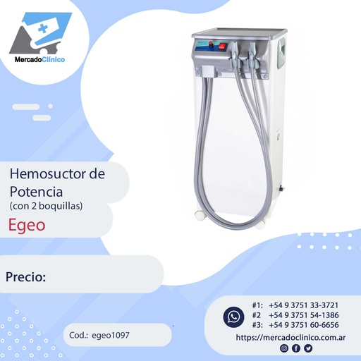 [egeo1097] Hemosuctor de Potencia - 2 boquillas - Egeo