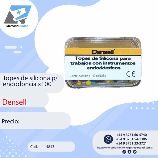[5700] Topes de silicona p/ endodoncia x100 - Densell