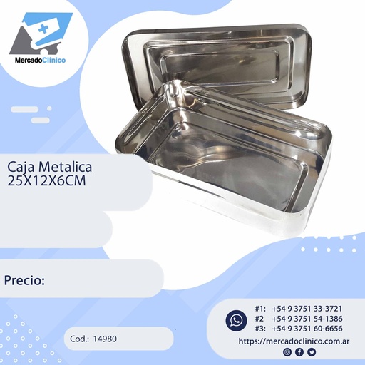 [14980] Caja metalica 25x12x6 cm