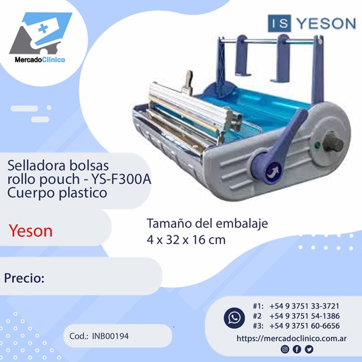 [INB00194] Selladora bolsas  p/ rollo pouch - YS-F300A Cuerpo plástico - Yeson
