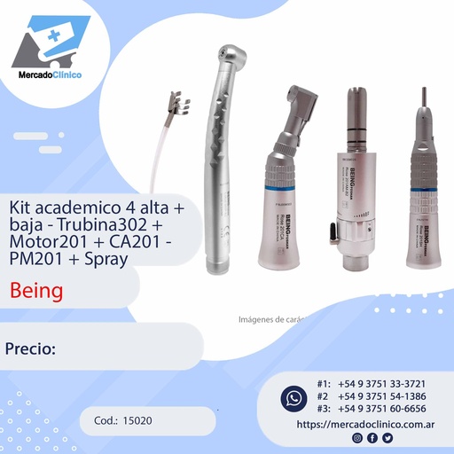 [15020] Kit academico 4 alta + baja - Trubina302 +  Motor201 + CA201 -  PM201 + Spray - BEING