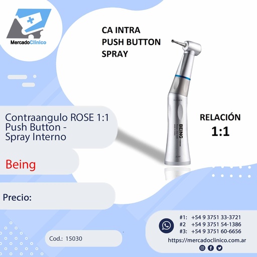 [15030] Contraangulo ROSE 1:1 Push Button - Spray Interno - being