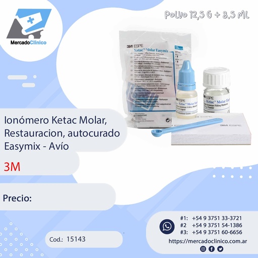 [15143] Ionómero Ketac Molar,  Restauracion, autocurado Easymix - Avío -3M