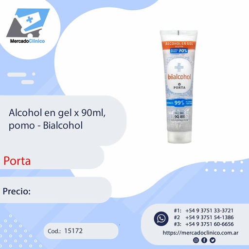 [15172] Alcohol en gel x 90ml, pomo. BIALCOHOL - PORTA