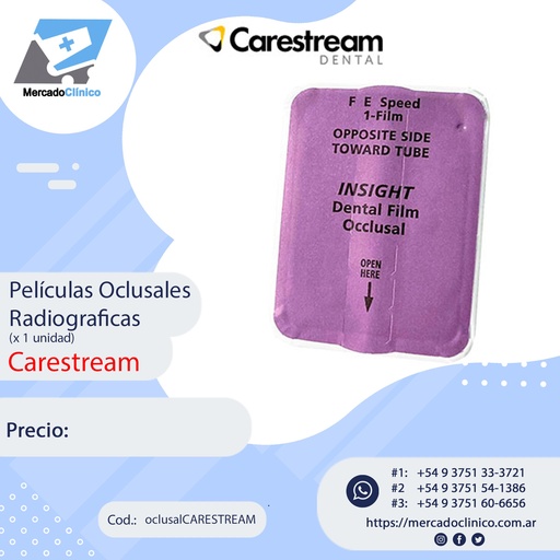 [16684] Película Radiografíca Oclusal  (1 Unidad) - Carestream