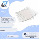 Placas vacupress rígida 0.80 x unidad Transparente