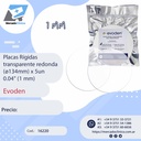 Placas Rígidas  transparente redonda (ø120mm) x 5un  0.04" (1 mm) - Evoden