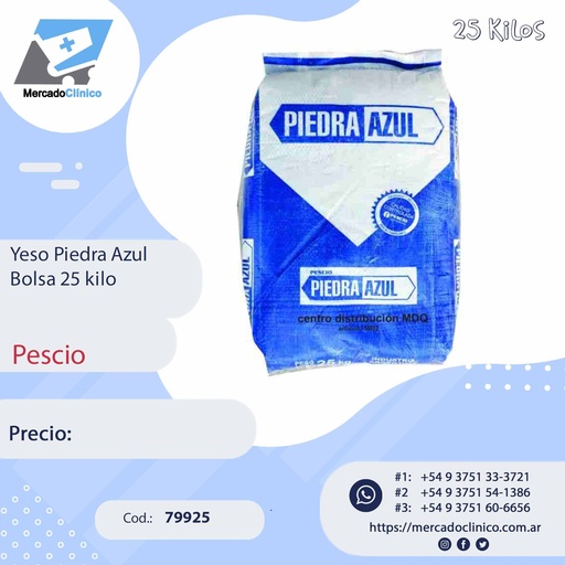 [79925] YESO PIEDRA Azul x 25 Kg - Pescio