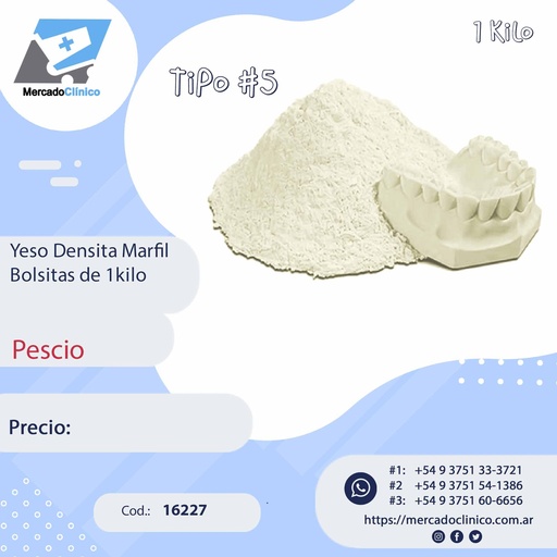 [16227] YESO densita - PENSITA - marfil #5 - X 1 KG - PESCIO