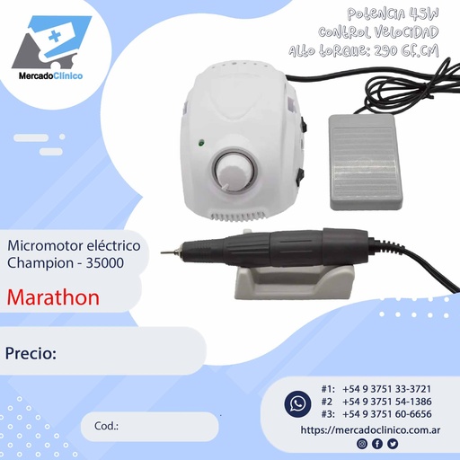 [14425] Micromotor eléctrico CHAMPION - 35000rpm - Marathon