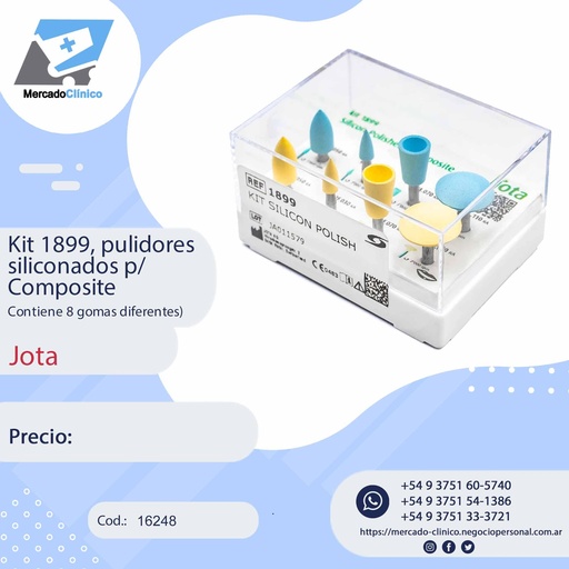 [16248] Kit 1899, pulidores siliconados p/ Composite (8formas) - JOTA